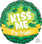 Kiss Me I'm Irish St Patrick's Day 18″ Foil Balloon by Anagram from Instaballoons
