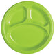 Kiwi Green Divided Plastic Plates 10″ (20 count)