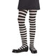 White Black Striped Tights Child M/L