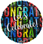 Let's Celebrate Holographic 18″ Foil Balloon by Convergram from Instaballoons
