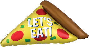 Let's Eat Pizza Slice 45″ Foil Balloon by Anagram from Instaballoons