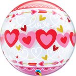Love Connected Hearts 22″ Bubble Balloon by Qualatex from Instaballoons