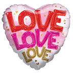 Love Love Love Heart 18″ Foil Balloon by Convergram from Instaballoons