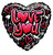 Love You Heart Graffiti (requires heat-sealing) 9″ Foil Balloons by Convergram from Instaballoons