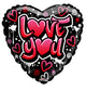 Love You Heart Graffiti (requiere termosellado) Globos de 9″ (10 unidades)