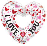 Love You Hearts Heart (requires heat-sealing) 9″ Foil Balloons by Convergram from Instaballoons