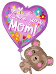 Love You Mom Bear 31″ Foil Balloon by Anagram from Instaballoons