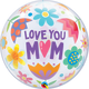 Love You Mom Flowers 22″ Bubble Balloon