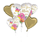 Love You Mom Satin Floral by Anagram from Instaballoons