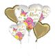 Love You Mom Satin Floral Balloon Bouquet