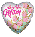 Love You Mom Tulips 18″ Foil Balloon by Convergram from Instaballoons
