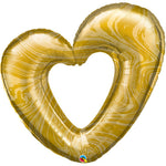 Marble Gold Heart 42″ Foil Balloon by Qualatex from Instaballoons