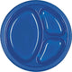 Marine Blue Divided Plastic Plates 10″ (20 count)