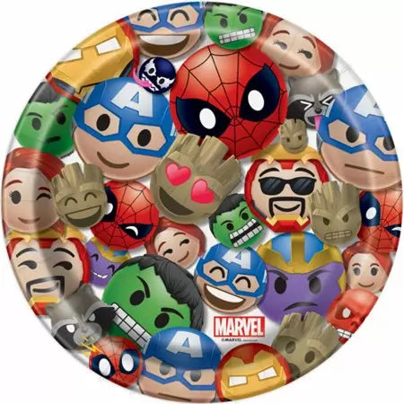 Marvel Superhero Emoticons Plates 9″ (8 count) – instaballoons Wholesale