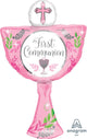Globo de papel de aluminio de 31" para niña rosa de primera comunión