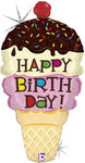 Mayflower Mylar & Foil Happy Birthday Ice Cream Cone 33″ Balloon