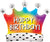 Mayflower Mylar & Foil Happy Birthday Rainbow Crown 27″ Balloon