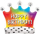 Happy Birthday Rainbow Crown 27″ Balloon