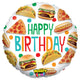 Happy Birthday Pizza Hot Dogs Hamburgers Tacos 21" Balloon