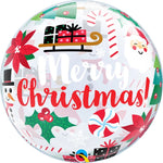 Merry Christmas 22″ Bubble Balloon by Qualatex from Instaballoons