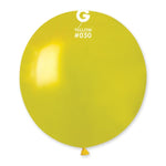 Metallic Metal Yellow 19″ Latex Balloons by Gemar from Instaballoons