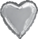 Metallic Silver Heart 28″ Foil Balloons by Anagram from Instaballoons
