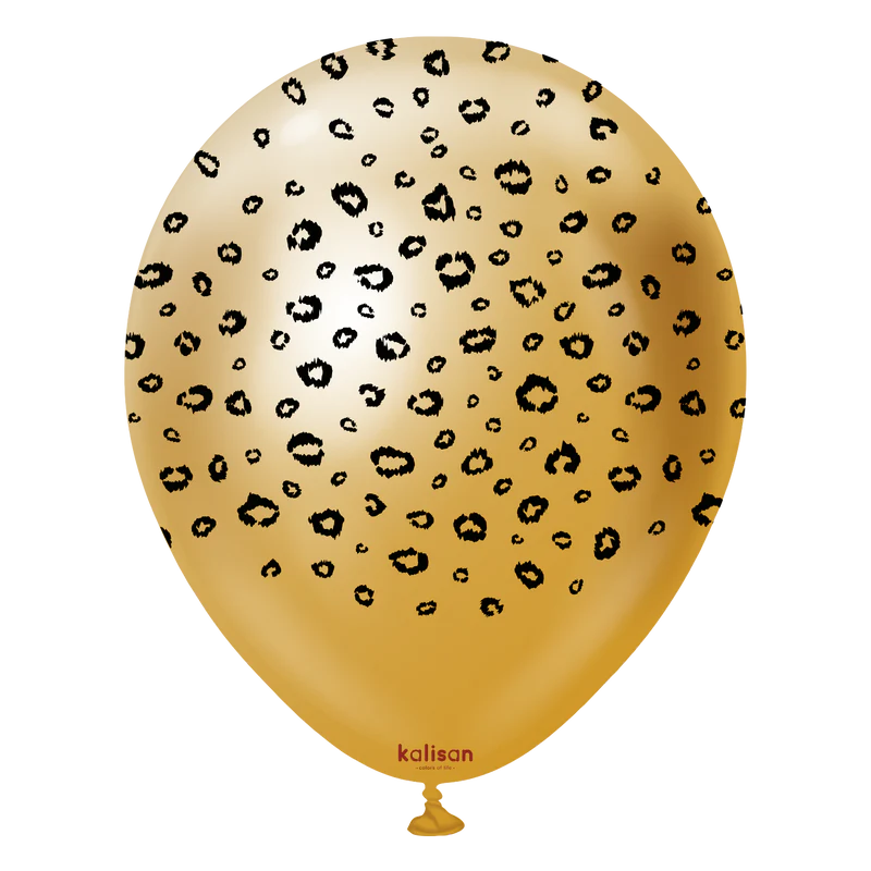 Mirror Gold Safari Leopard Print 12″ Latex Balloons (25 count ...