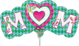 Mom Butterflies (requires heat-sealing) 14″ Foil Balloon by Anagram from Instaballoons