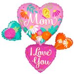 Mom I Love You Hearts 36″ Foil Balloon by Convergram from Instaballoons