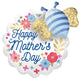 Mother's Day Artful Floral Bee 23″ Balloon