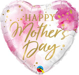 Mother's Day Pink Watercolor 18″ Foil Balloon by Qualatex from Instaballoons