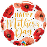 Mother's Day Pretty Poppies 18″ Foil Balloon by Qualatex from Instaballoons