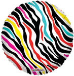 Multi Color Zebra Animal Print 18″ Foil Balloon by Convergram from Instaballoons