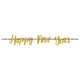 Banner de carta de cinta dorada de año nuevo