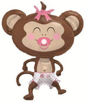 Northstar Mylar & Foil 41" Baby Girl Monkey Foil Balloon