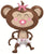 Northstar Mylar & Foil 41" Baby Girl Monkey Foil Balloon