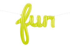 Northstar Mylar & Foil 43" Clear Lime Green Air Fill Fun Script Foil Balloons