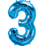 Northstar Mylar & Foil Blue Number 3 (Three) 34" Balloon