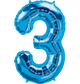 Blue Number 3 (Three) 34" Balloon