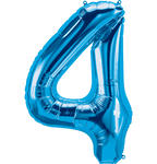 Northstar Mylar & Foil Blue Number 4 (Four) 34" Balloon