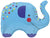 Northstar Mylar & Foil Circus Elephant 36″ Foil Balloon