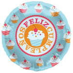 NorthStar Mylar & Foil Feliz Cumpleaños Cherry Cupcake 18″ Balloon