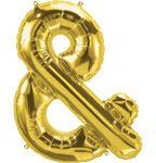 Globo metalizado dorado y (ampersand) de 34"