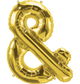 Gold & (Ampersand) 34" Foil Balloon