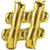 Northstar Mylar & Foil Gold # (Hashtag) 16" Balloon