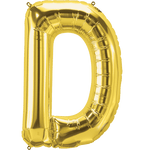 Northstar Mylar & Foil Gold Letter D 34" Balloon