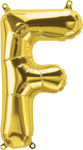 Northstar Mylar & Foil Gold Letter F 16" Balloon