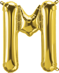 Northstar Mylar & Foil Gold Letter M 16" Balloon