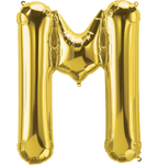 Northstar Mylar & Foil Gold Letter M 34" Balloon