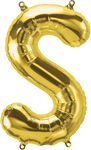 Northstar Mylar & Foil Gold Letter S 16" Balloon